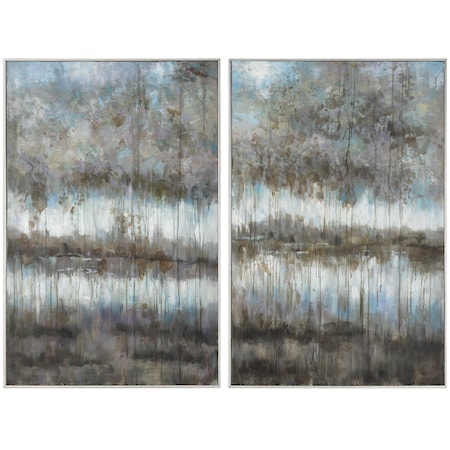 Gray Reflections Landscape Art Set of 2