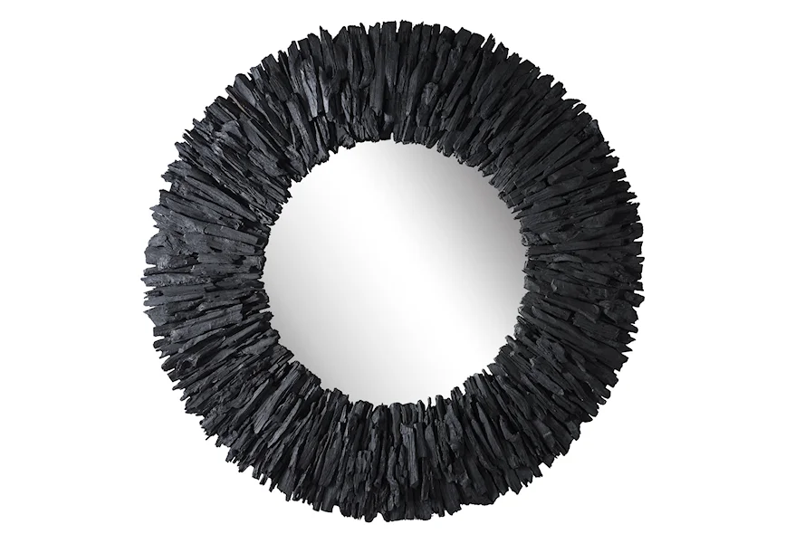Teak Branch Teak Branch Black Round Mirror by Uttermost at Esprit Decor Home Furnishings