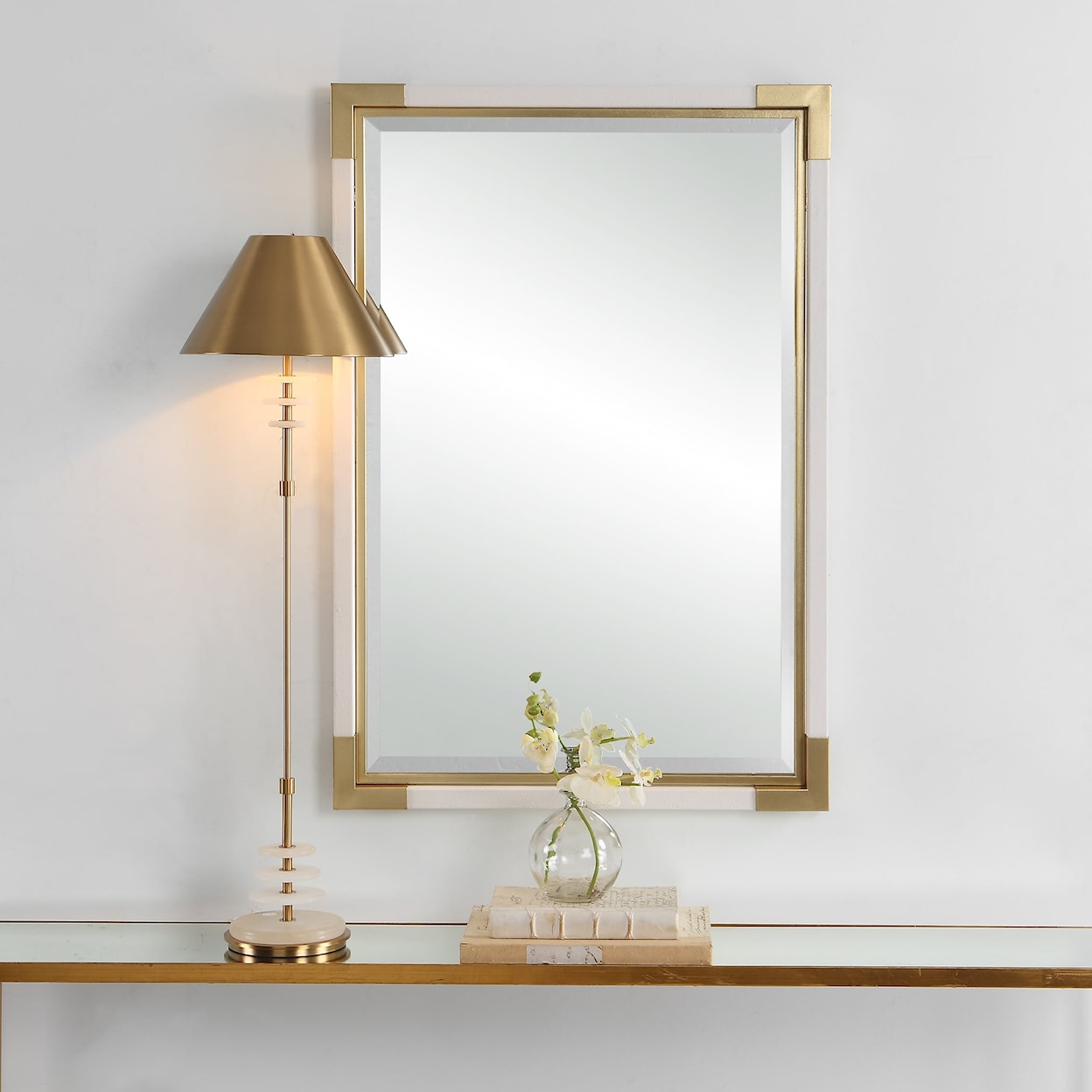 Uttermost Malik Malik White & Gold Mirror