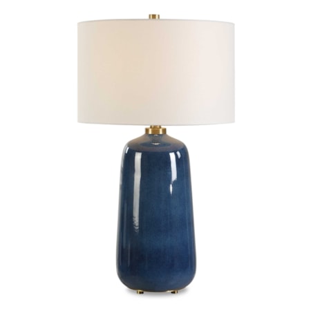 Brae Blue Glaze Table Lamp