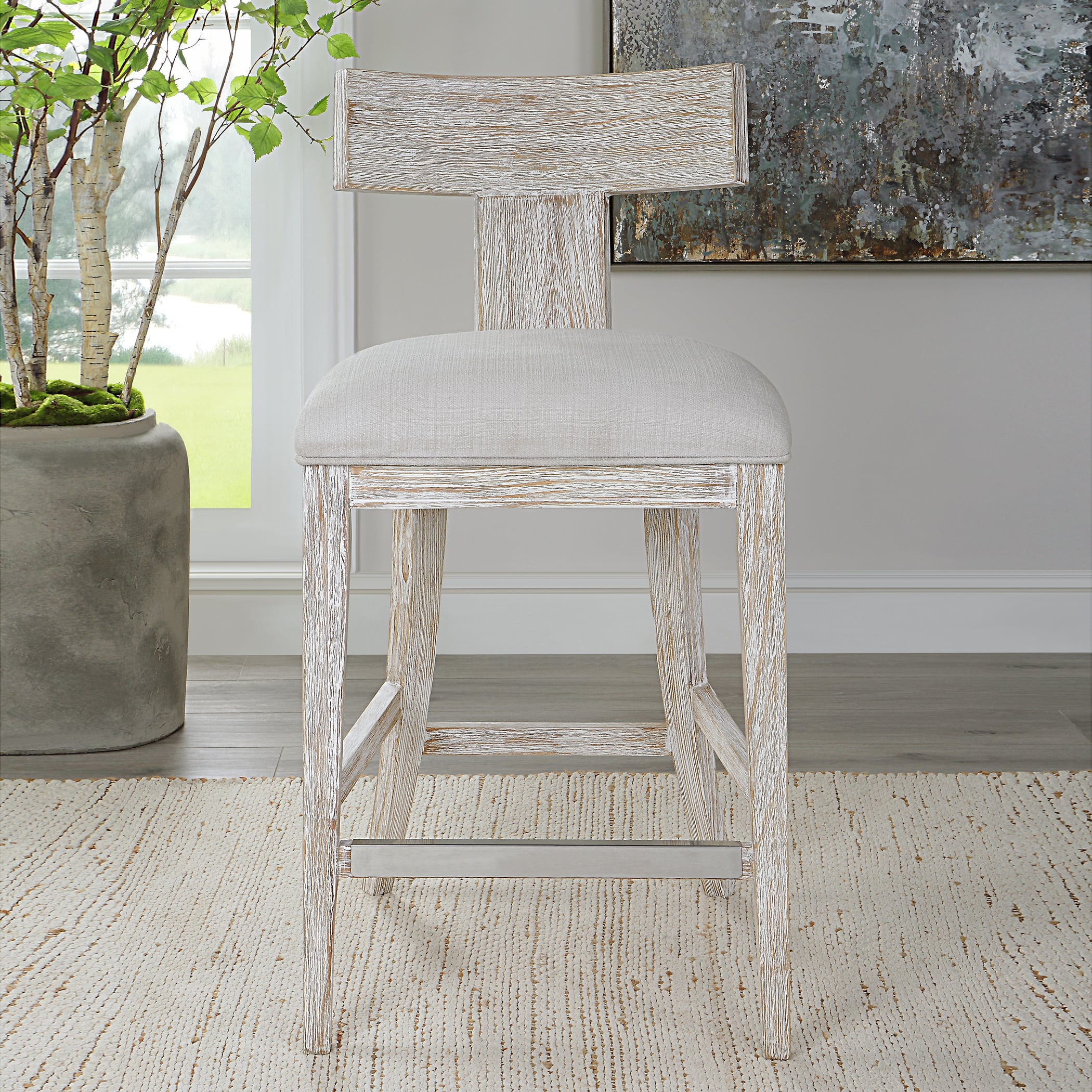 Uttermost Idris Idris White Counter Stool