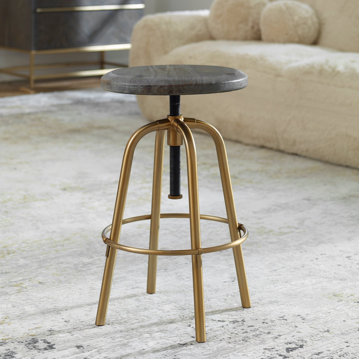 Uttermost Revolve Revolve Brass Counter Stool