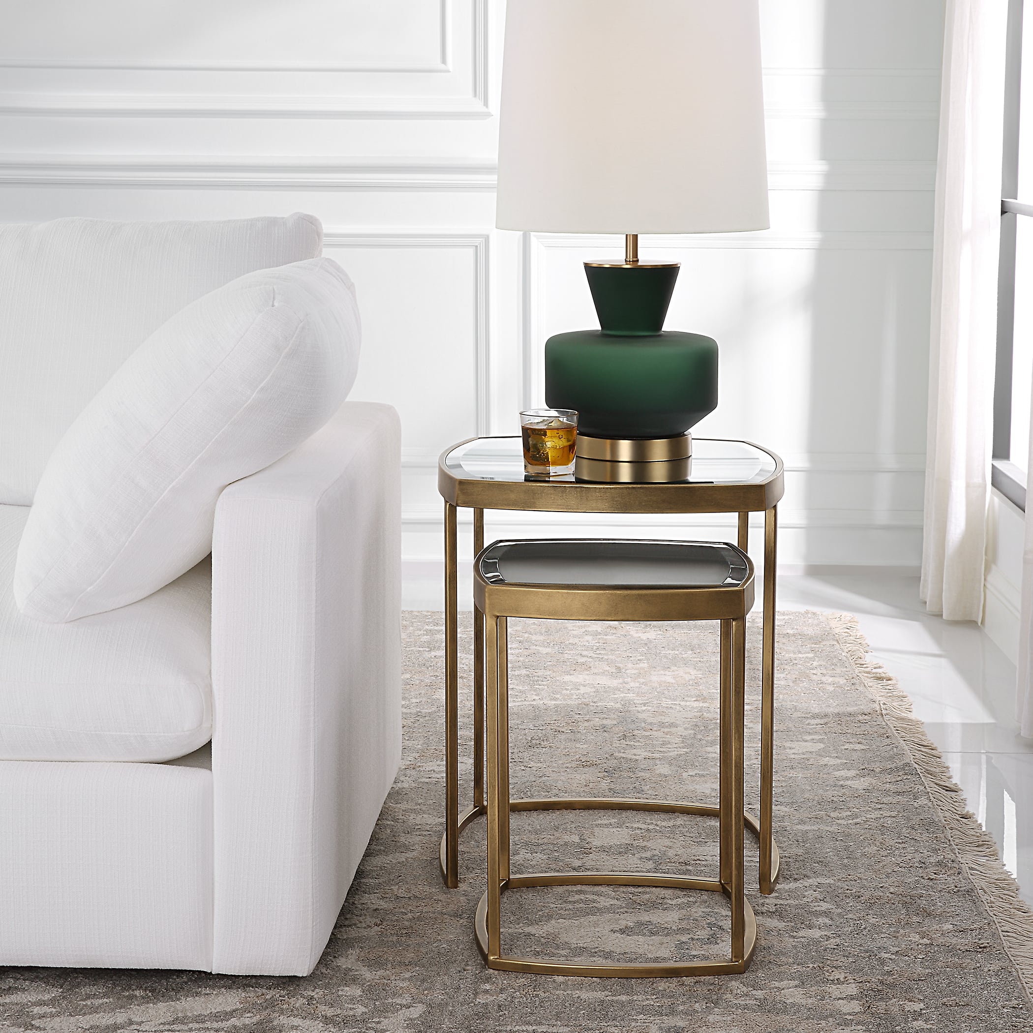 Uttermost Vista Vista Gold Nesting Tables Set Of 2