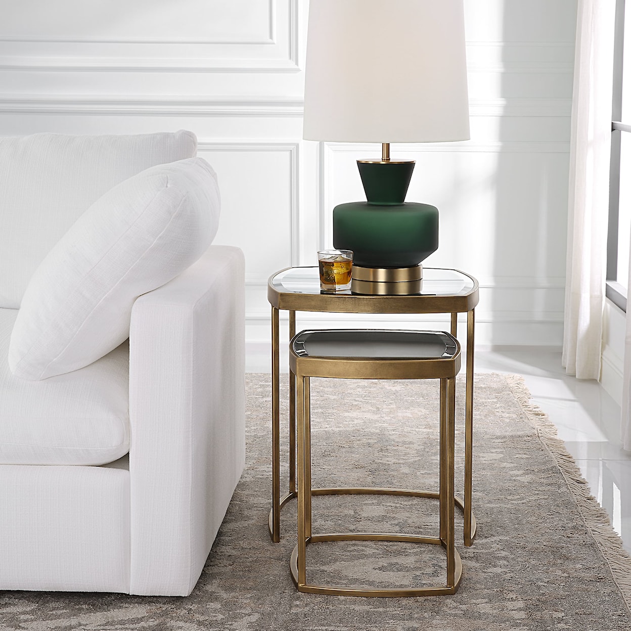 Uttermost Vista Vista Gold Nesting Tables Set Of 2