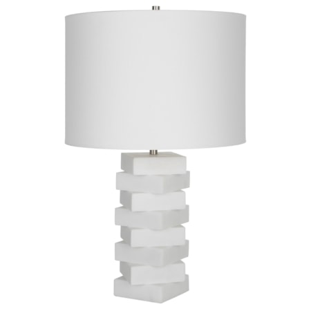 Ascent White Geometric Table Lamp