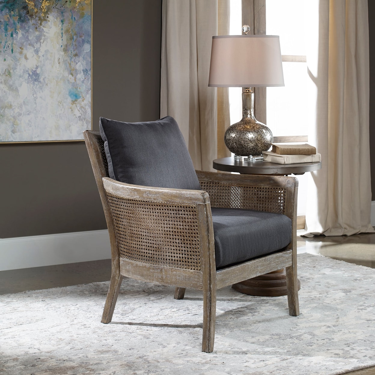 Uttermost Accent Furniture - Accent Chairs Encore Dark Gray Armchair