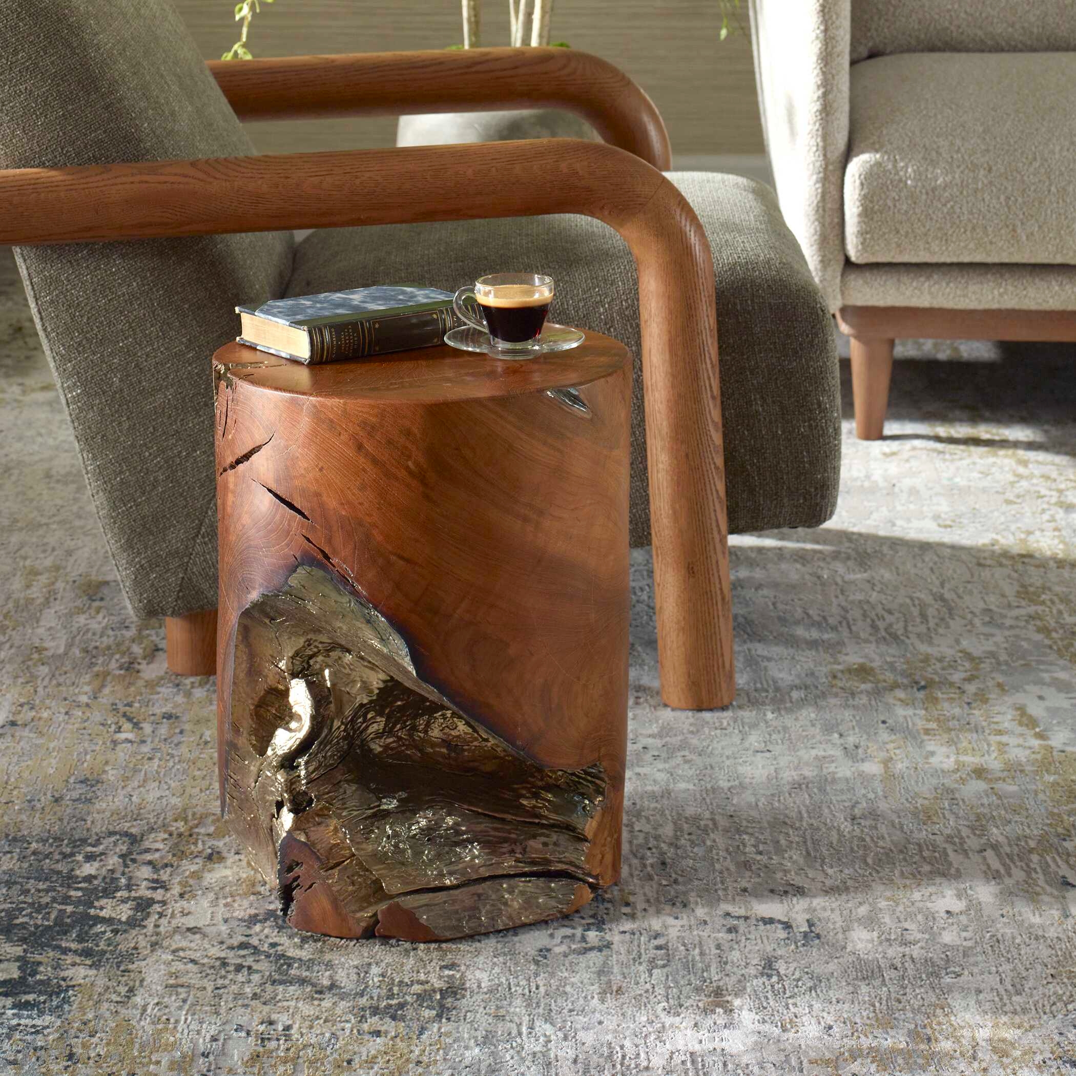 Rafe Wooden Accent Stool