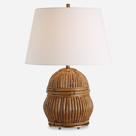 Reed Honey Rattan Table Lamp