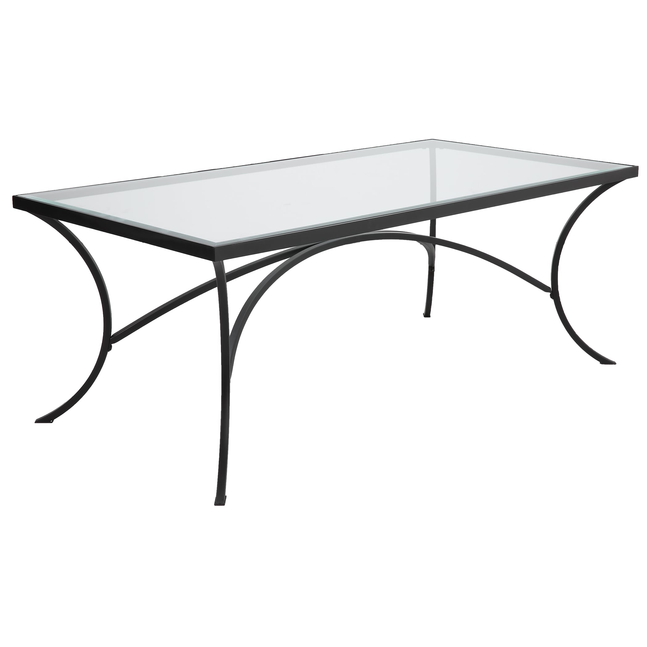 Alayna Black Metal &amp; Glass Coffee Table
