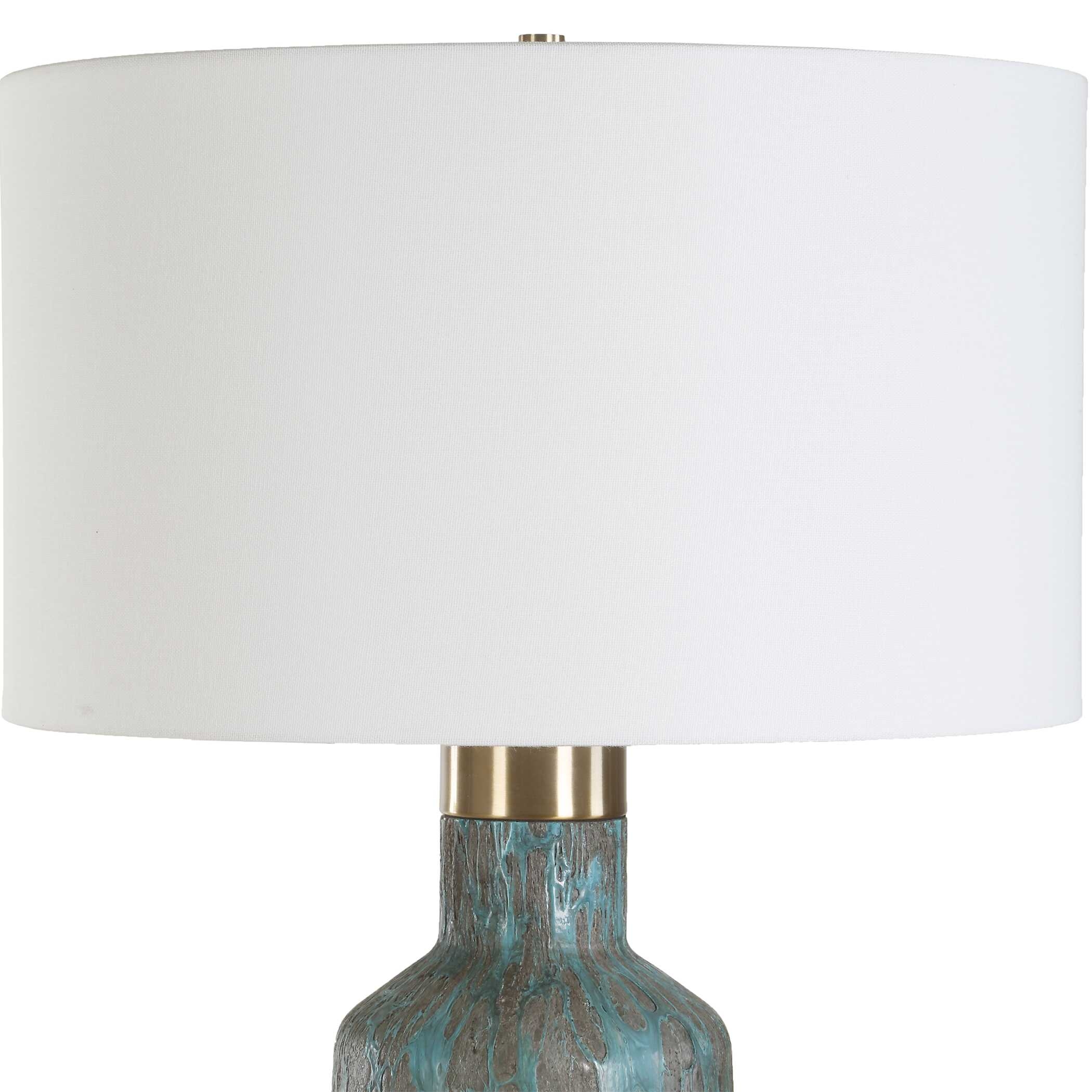 Dauphine Cracked Teal Table Lamp