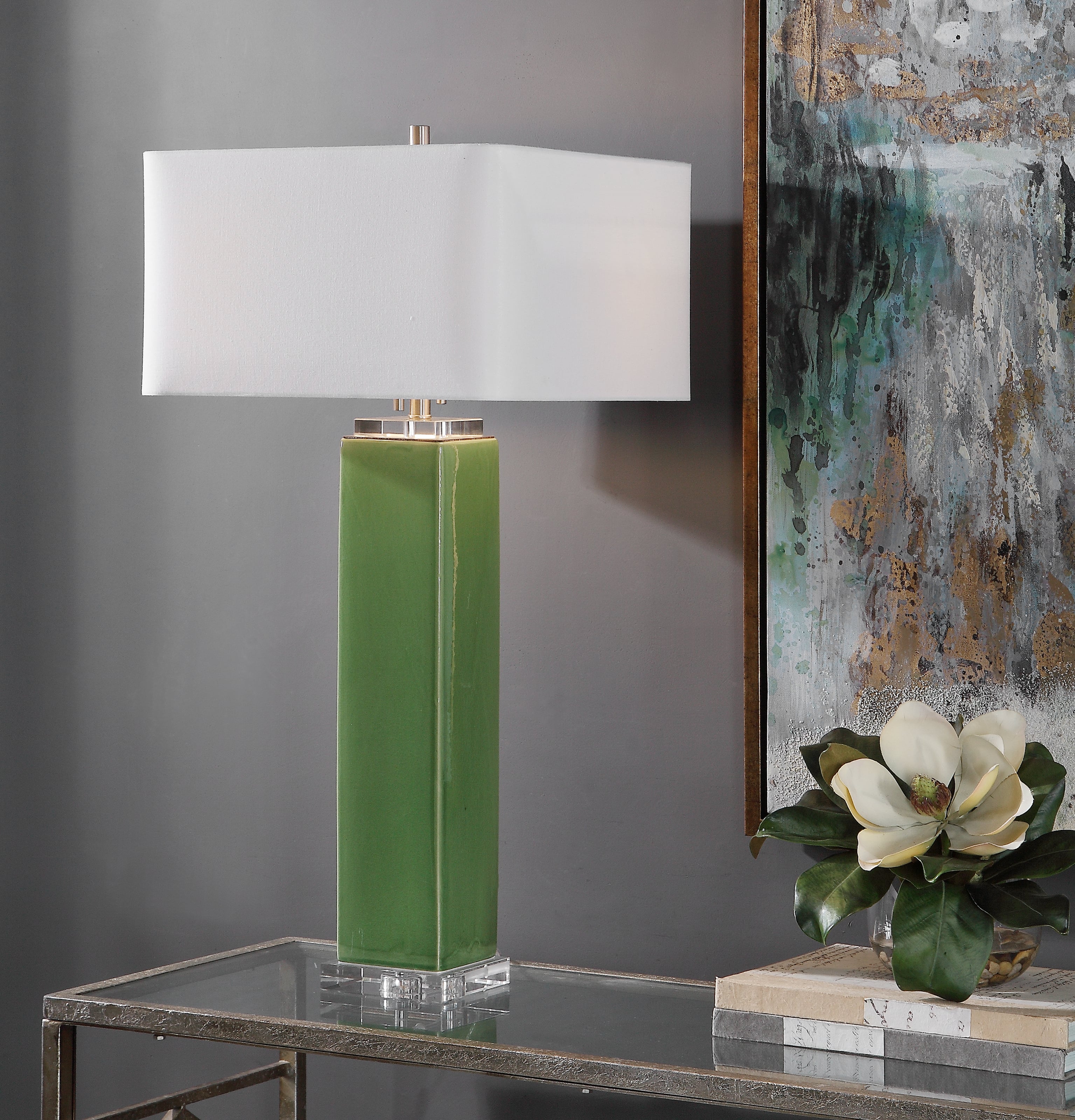 Uttermost Table Lamps Aneeza Tropical Green Table Lamp