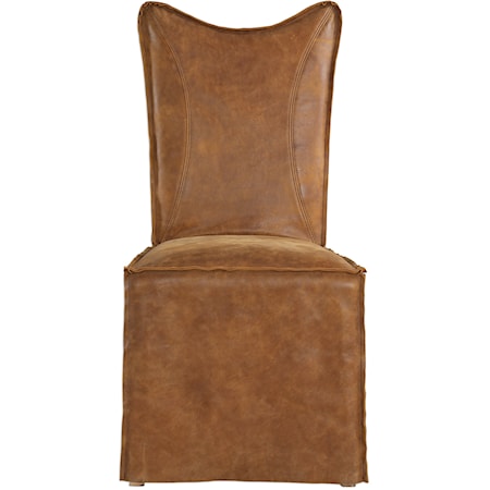 Delroy Armless Chairs, Cognac, Set Of 2