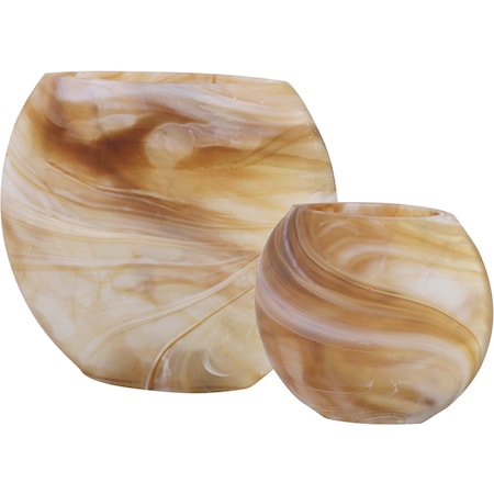 Set of 2 Fusion Swirled Vases