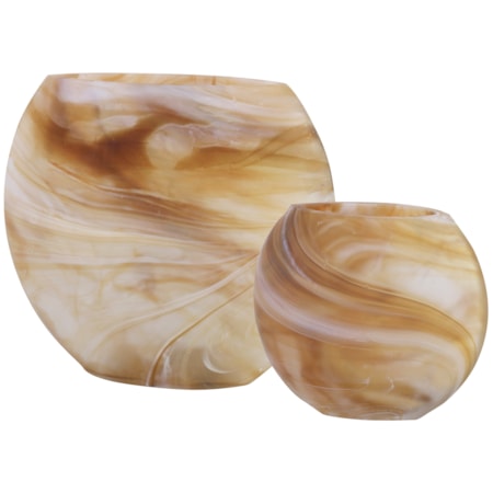 Set of 2 Fusion Swirled Vases