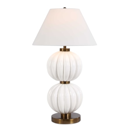 Irena White Sphere Table Lamp