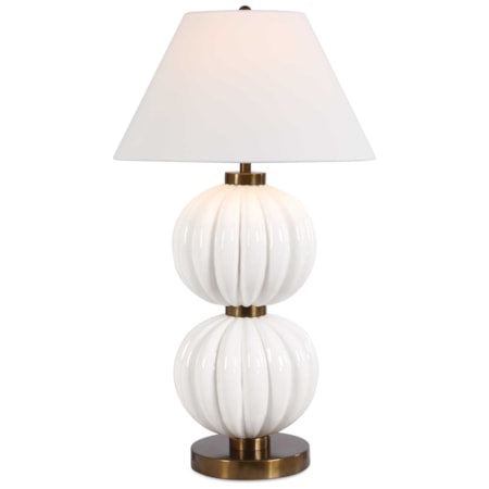 Irena White Sphere Table Lamp