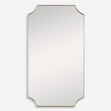 Lennox Brass Scalloped Corner Mirror