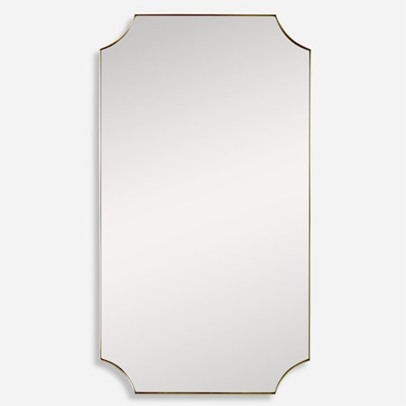 Lennox Brass Scalloped Corner Mirror