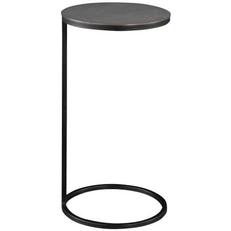 Round Accent Table with Plated Antique Top