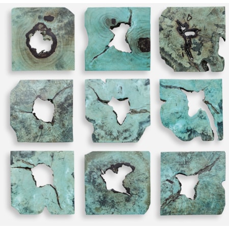 Bahati Wood Wall Décor In Blue