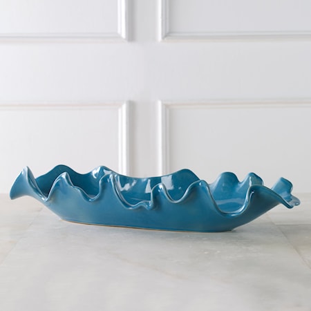 Ruffled Feathers Blue Bowl