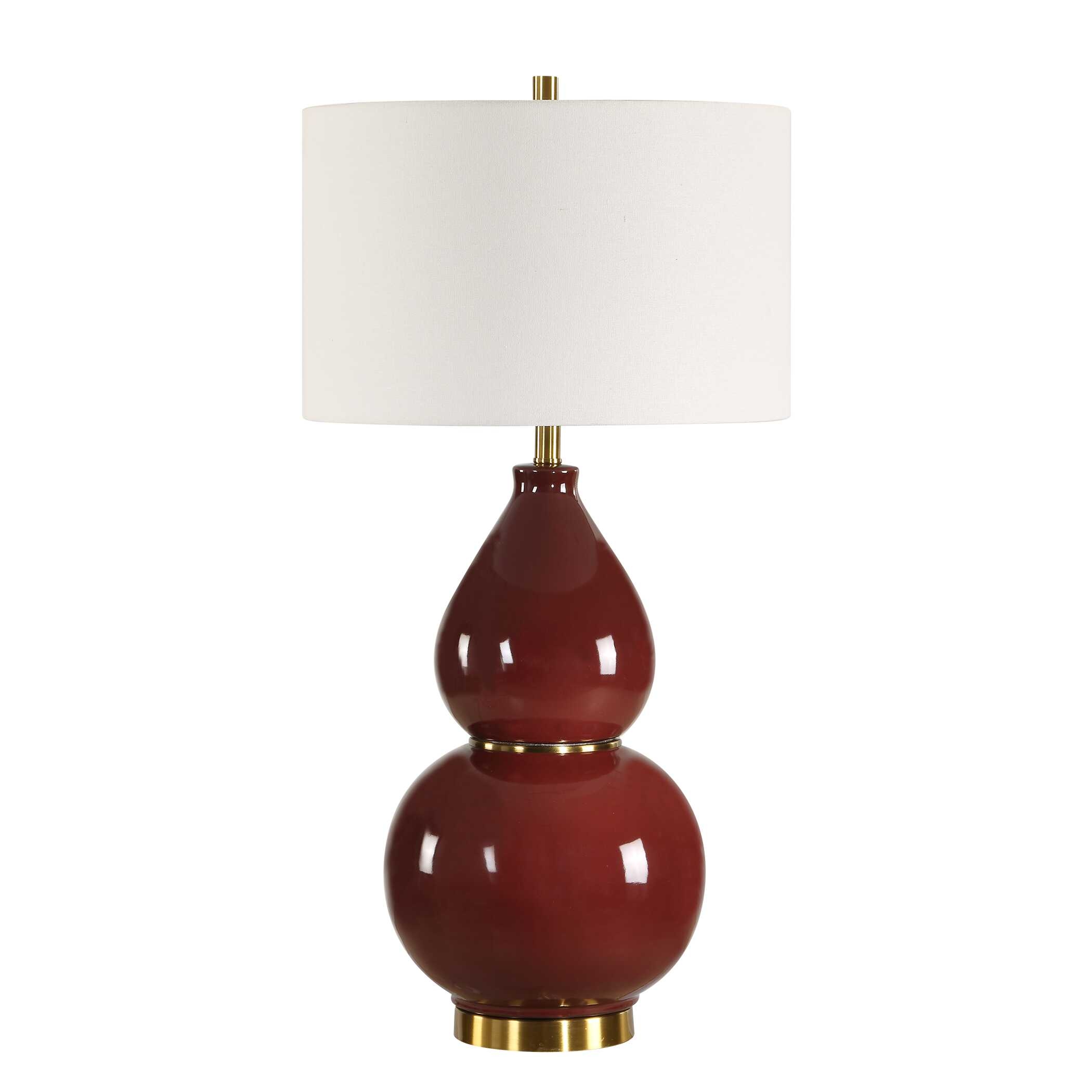 Gourd Burgundy Table Lamp