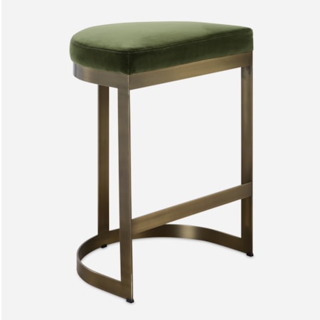 Ivanna Brass Moss Counter Stool