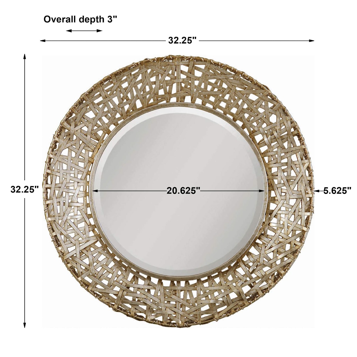 Uttermost Mirrors - Round Alita Champagne