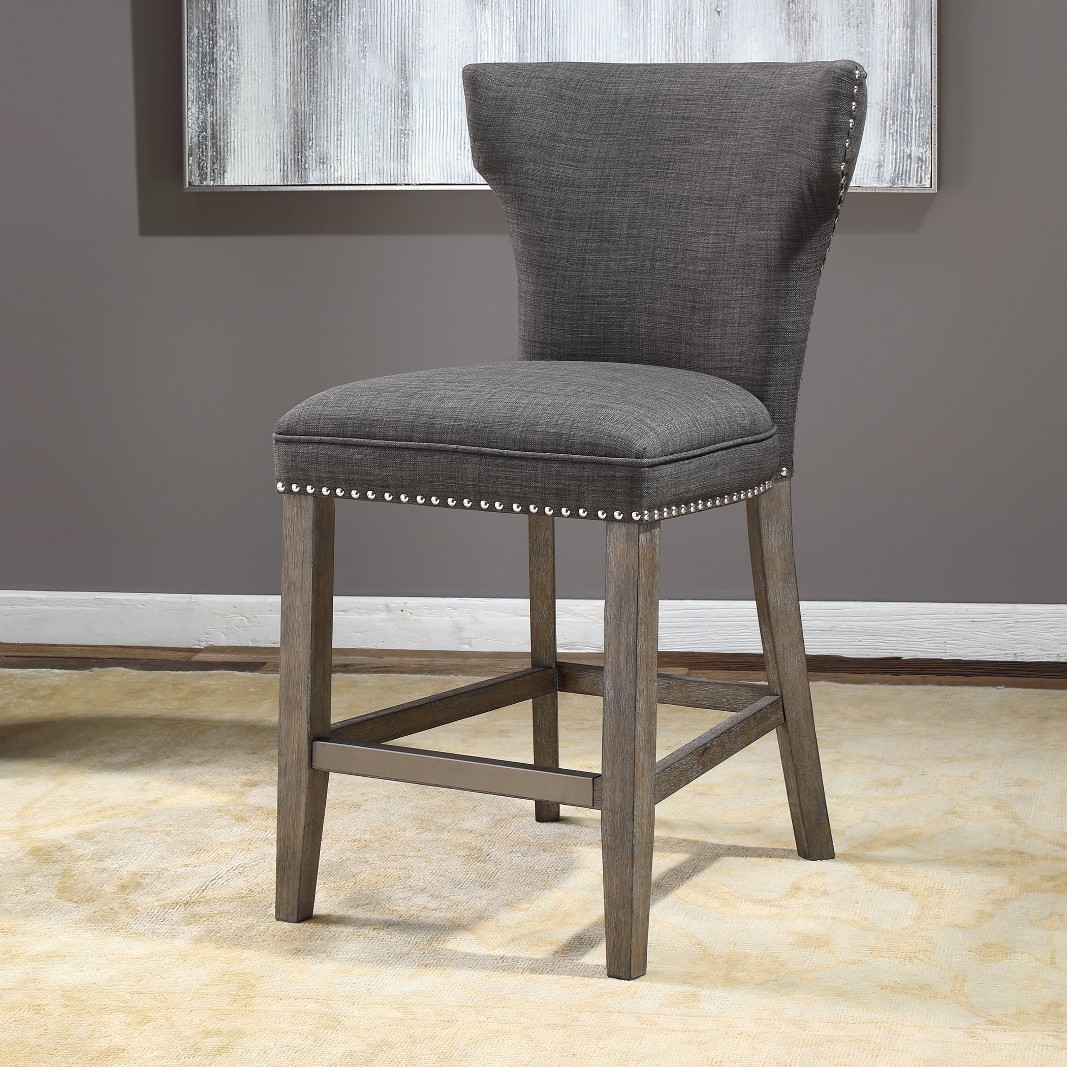 Uttermost Accent Furniture - Stools Arnaud Charcoal Counter Stool