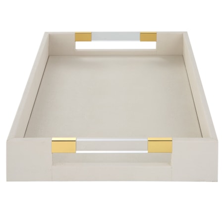 White Faux Shagreen Tray