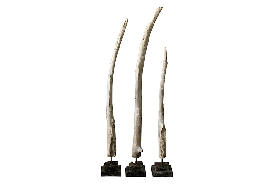 Accessories - Statues and Figurines Teak Branches Statues, Set of 3 by Uttermost at Sheely's Furniture & Appliance