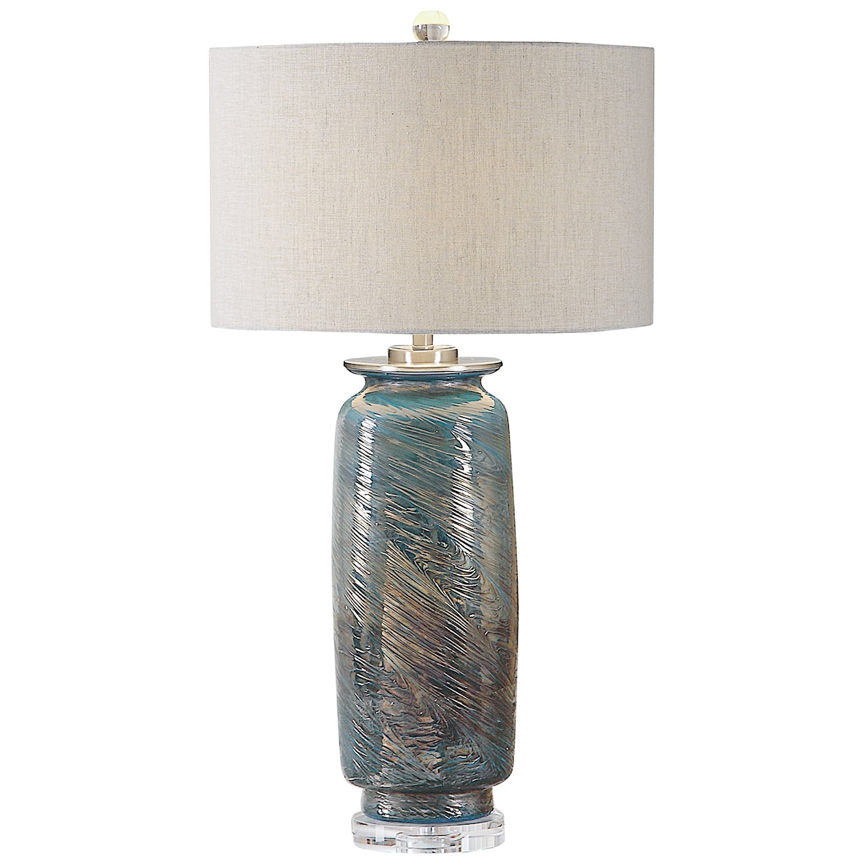 Uttermost Table Lamps Olesya Swirl Glass Table Lamp