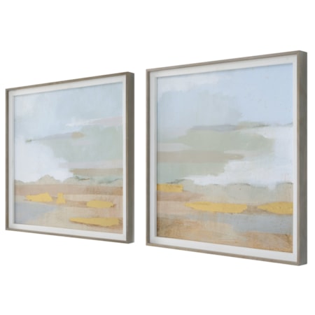 Abstract Coastline Framed Prints S/2