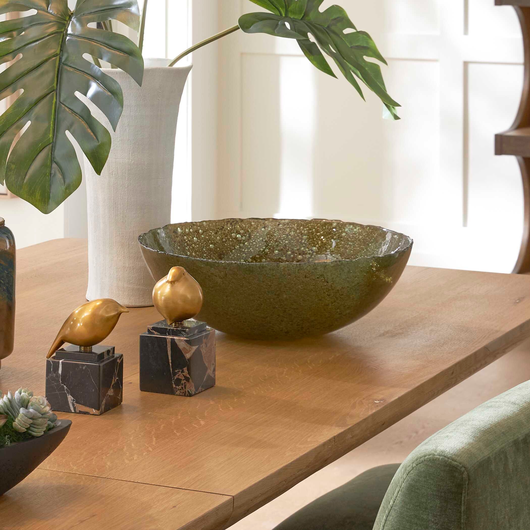 Uttermost Veridian Shimmer Veridian Shimmer Earthy Glass Bowl