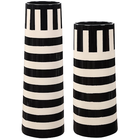 Black & White Vases, S/2