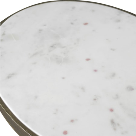 Jessenia White Marble Accent Table