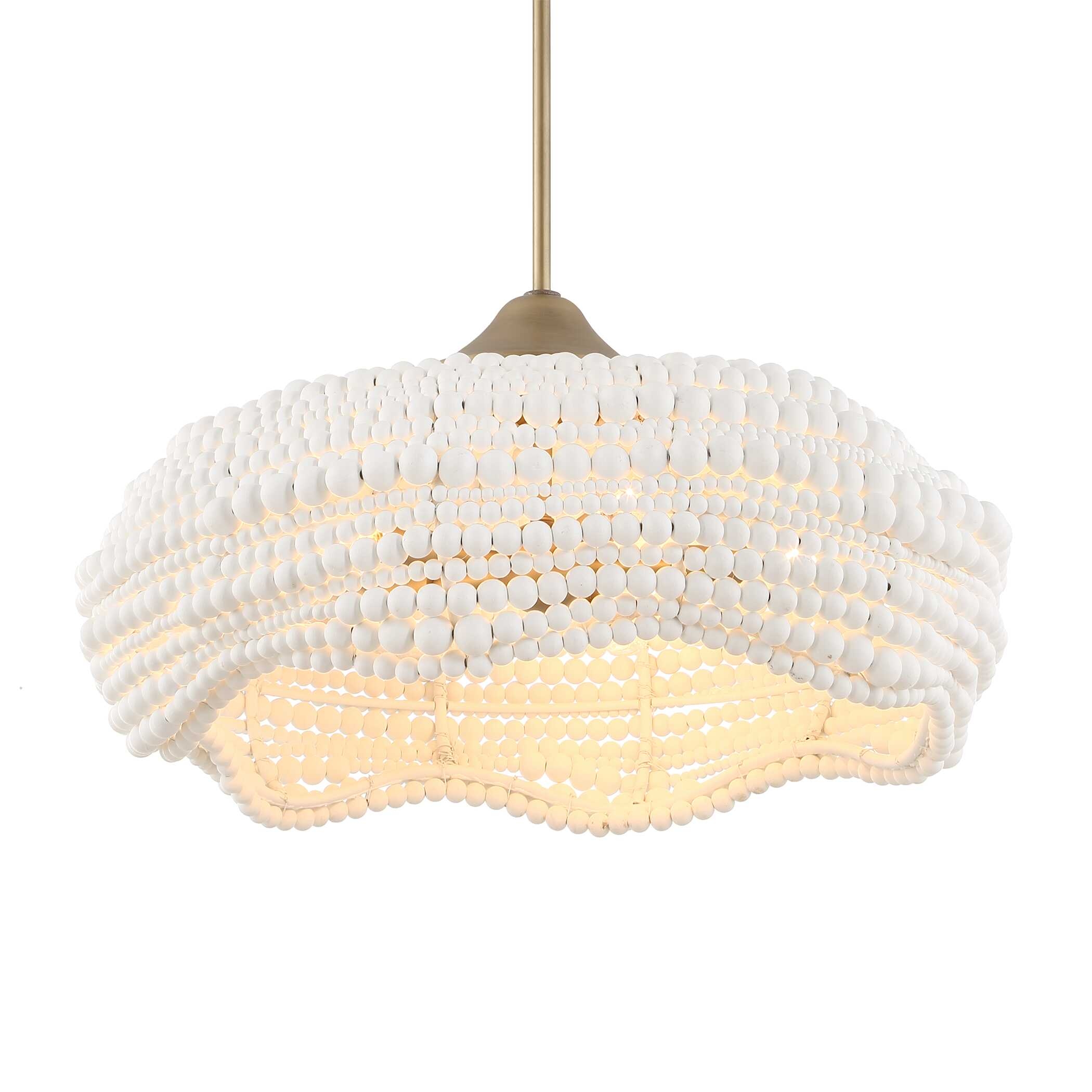 Biddeford 5 Light White Beaded Pendant