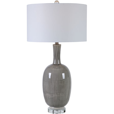 LeAnna Gray Crackle Table Lamp