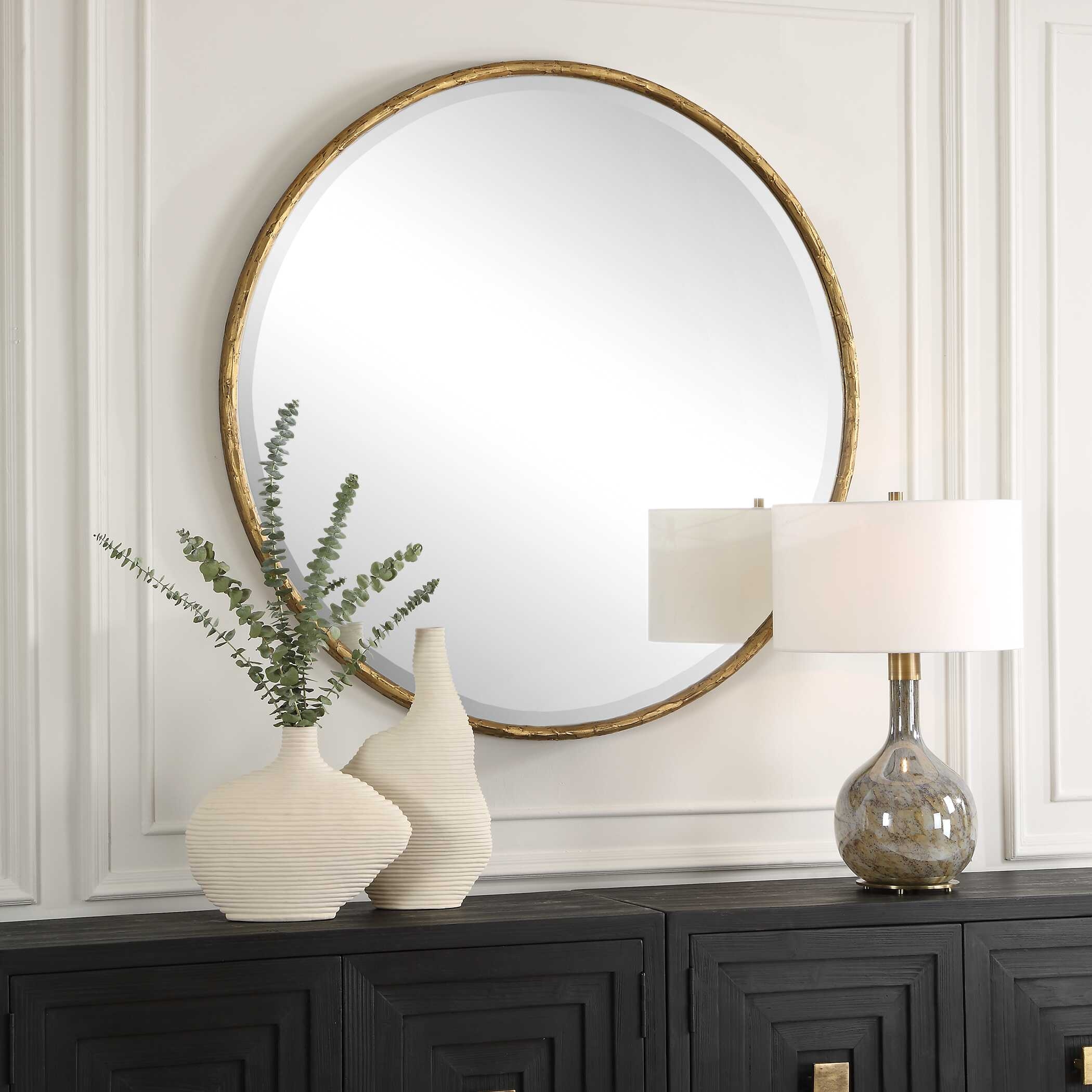 Uttermost Sutton Sutton Aged Gold Round Mirror