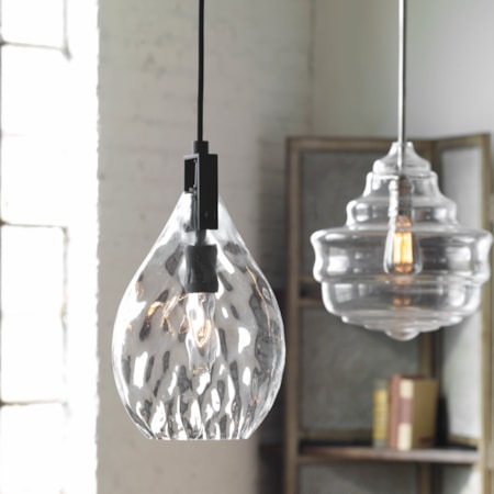 Campester 1 Light Watered Glass Mini Pendant