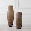 Uttermost Delicate Swirl Swirl Caramel Glass Column Vases- Set of 2