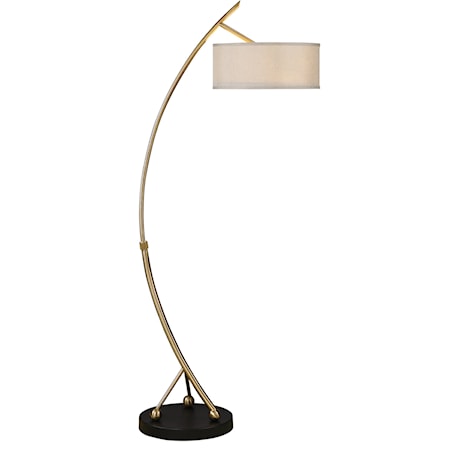 Vardar Curved Brass Floor Lamp