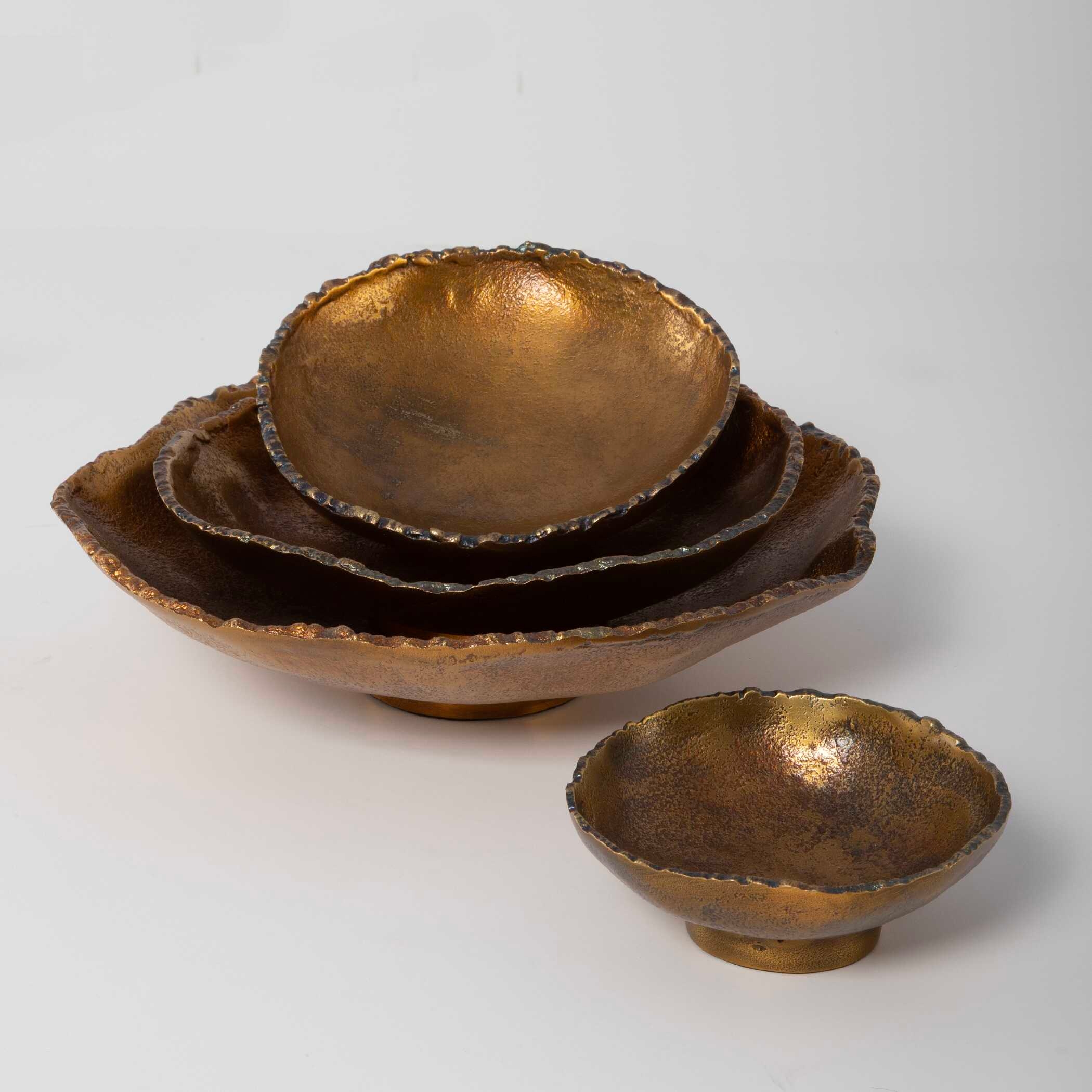 Uttermost Lucky Lucky Coins Brass Wall Bowls Set/4