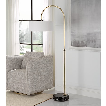 Huxford Brass Arch Floor Lamp