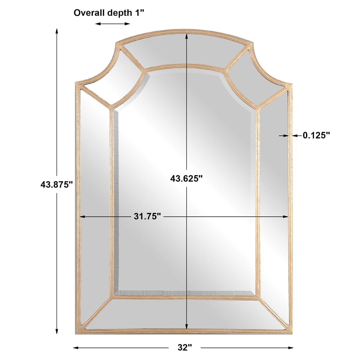 Uttermost Arched Mirror Francoli Gold Arch Mirror