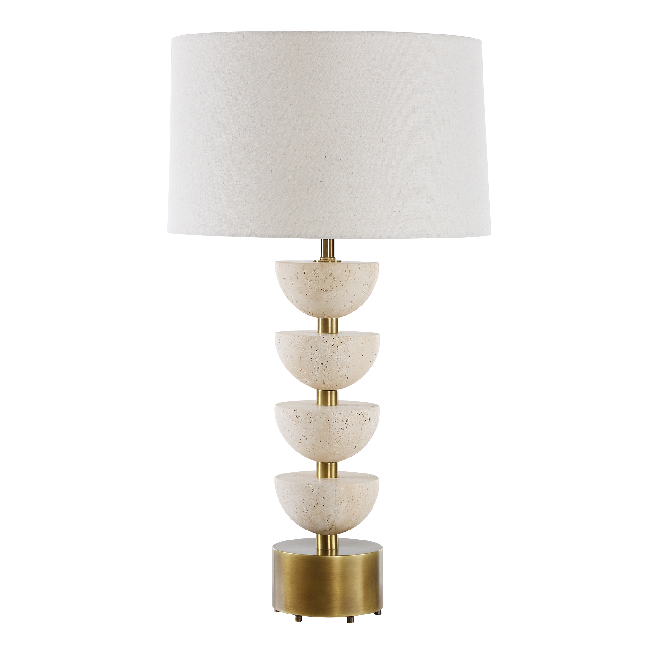 Hemisphere Travertine Table Lamp