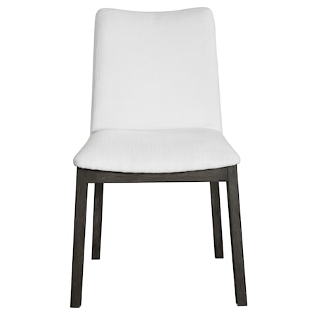 Delano White Armless Chair