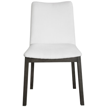 Delano White Armless Chair