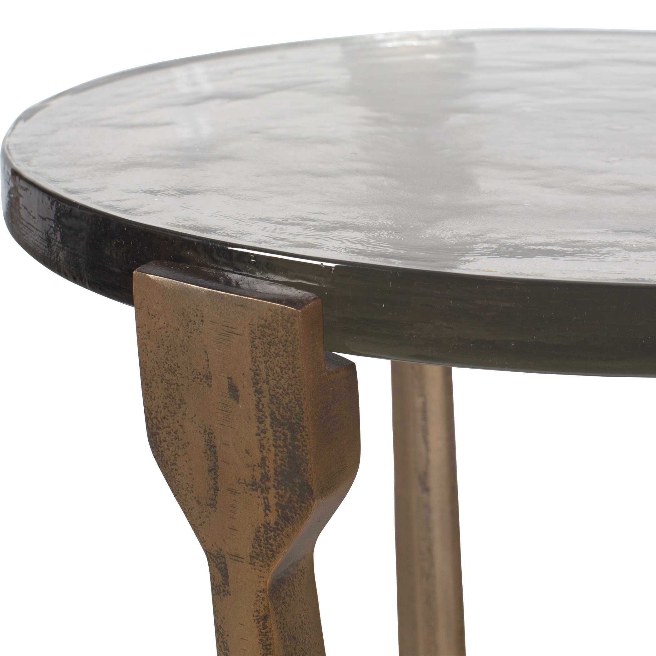 Bohdi Outdoor Brass Accent Table