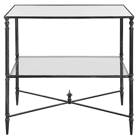 Henzler Mirrored Steel Lamp Table